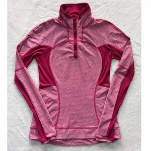 Lululemon Run For Gold Bumble Berry 1/2 Zip Pullover w/ Thumbholes | size 6